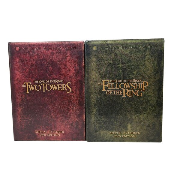 LOTR Lord Of The Rings The Fellowship of the Ring & The Two Towers 4-DVD Sets - Picture 1 of 13